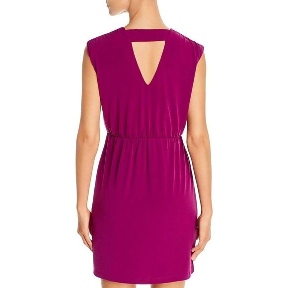 1.STATE Cinched Waist V Neck Dress Women’s Size Medium Purple NWOT - Picture 2 of 13